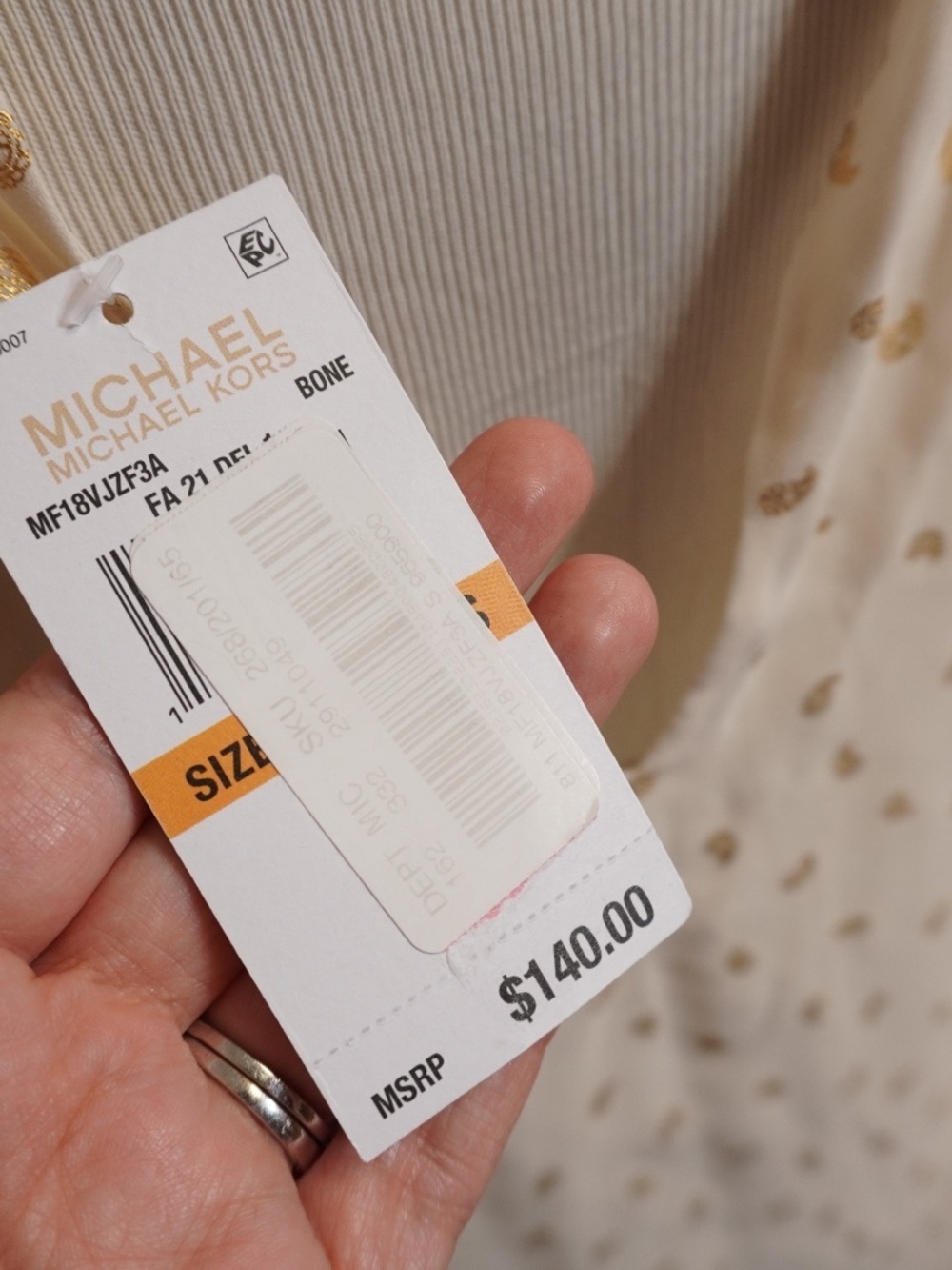 Michael Kors Cream Top with Gold Chain Detail - Picture 10 of 10